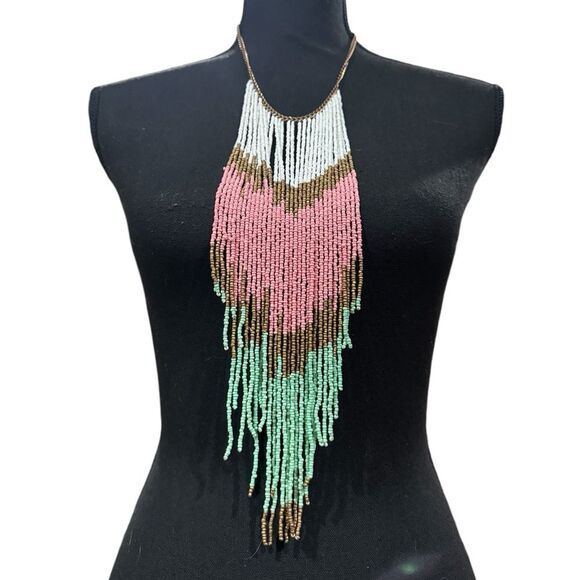 Beaded 9” necklace with the longest beads at 12” - Picture 1 of 3
